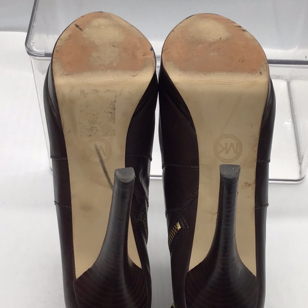Michael Kors Brown Leather Heel Ankle Boot - Picture 7 of 10